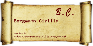 Bergmann Cirilla névjegykártya